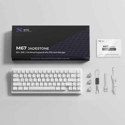 XVX M67 JadeStone Mechanical Keyboard With IMD-Tech Keycaps (Stellar White)